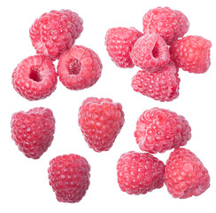 Raspberries. Pink berry. Set. Ripe. Healthy diet.