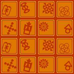 seamless pattern with adinkra symbols for your design