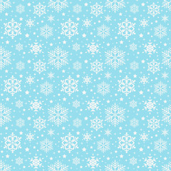 Snowflakes pattern. Vector seamless background.
