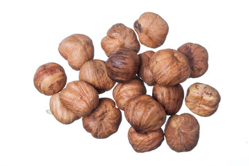 Hazelnut. Set. isolated on white background.