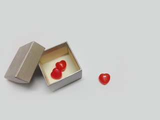 cardboard box on white background with heart special for gift. picture used design