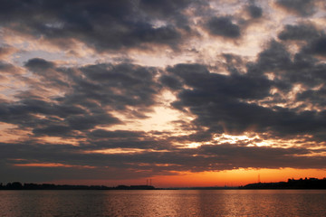 Sunset over the river