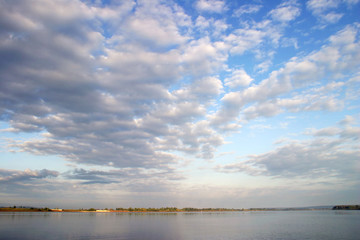 Beautiful clouds over the river