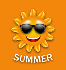 Cool Happy Summer Sun in Sunglasses