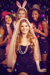 Composite image of friends celebrating bachelorette party