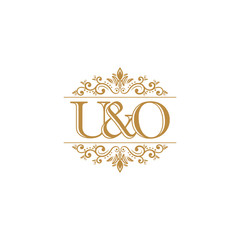 U&O Initial logo. Ornament gold