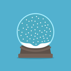 Snow globe on blue