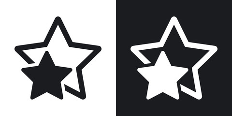 Vector star favorite or best choice icon. Two-tone version on black and white background