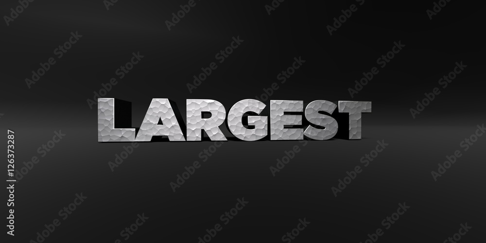 Fototapete largest - hammered metal finish text on black studio - 3d rendered royalty free stock photo. this im