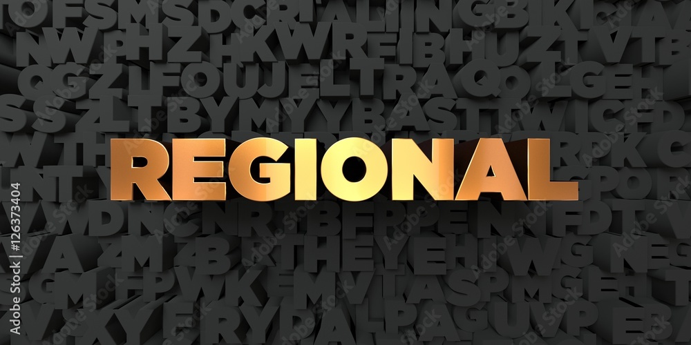 Fototapete regional - gold text on black background - 3d rendered royalty free stock picture. this image can be
