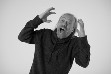 white old man had gone mad