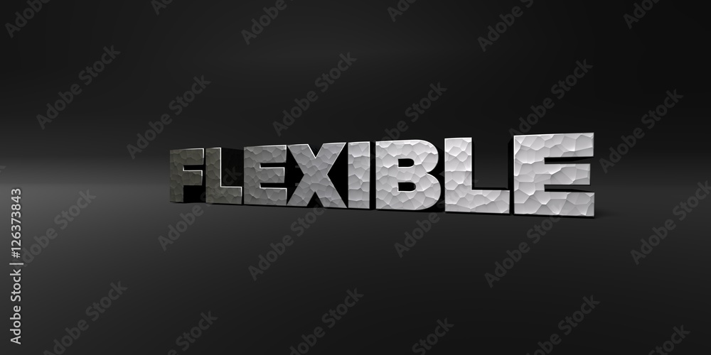 Fototapete flexible - hammered metal finish text on black studio - 3d rendered royalty free stock photo. this i