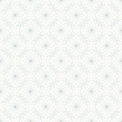 Seamless abstract background pattern with guilloche ornament on white (transparent) background. Vector illustration eps