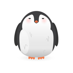 Cartoon penguin character. Funny bird.