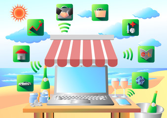 Online shopping  vector