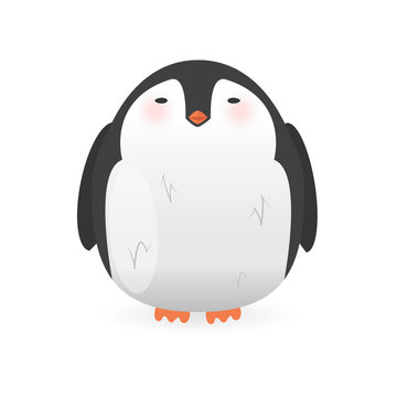 Cartoon penguin character. Funny bird.