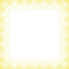 Line border frame with abstract guilloche lace contour isolated on white (transparent) background. Space for text can be used for invitations, poster or greeting cards. Vector illustration eps