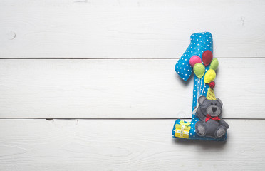 top view of a number of felt for a birthday