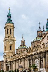 Fototapeta premium Basilica of Our Lady of Pillar (1754) in Zaragoza, Spain.