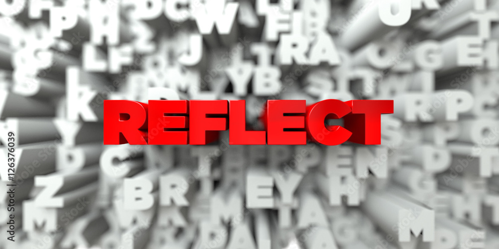 Fototapete reflect - red text on typography background - 3d rendered royalty free stock image. this image can b