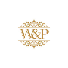 W&P Initial logo. Ornament gold