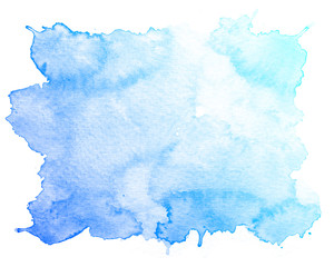 Obraz premium Abstract blue watercolor on white background.This is watercolor splash.It is drawn by hand.