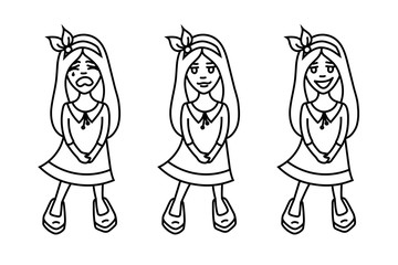 beautiful sweet girl standing in dress