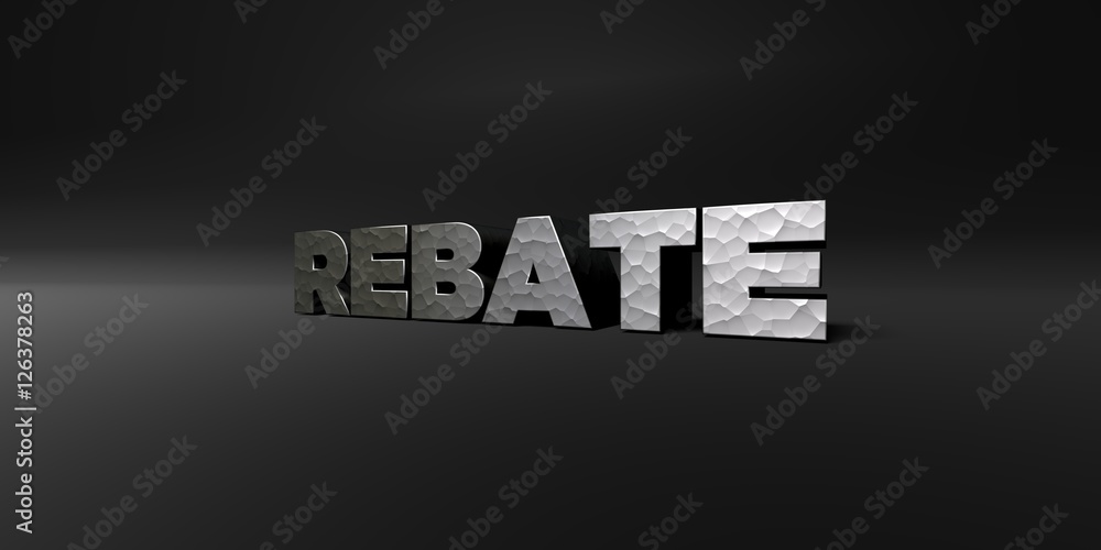 Fototapete rebate - hammered metal finish text on black studio - 3d rendered royalty free stock photo. this ima