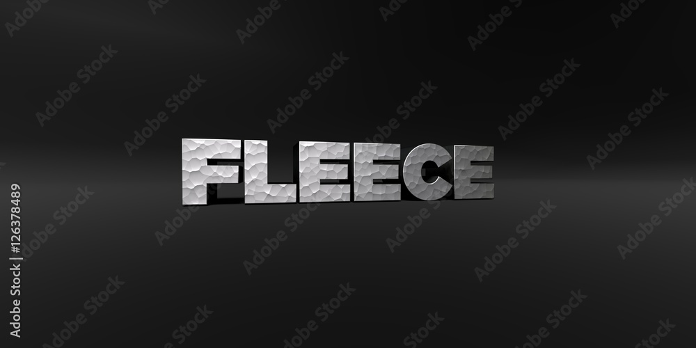Fototapete fleece - hammered metal finish text on black studio - 3d rendered royalty free stock photo. this ima