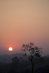 Sky above sunset near mountain