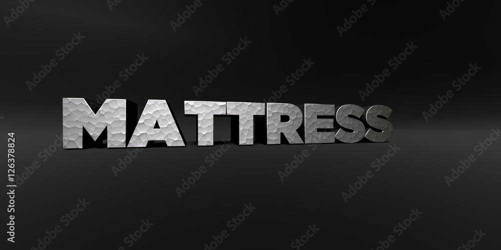 Fototapete mattress - hammered metal finish text on black studio - 3d rendered royalty free stock photo. this i