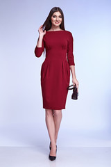 Beautiful sexy woman pretty face makeup wear fashion style