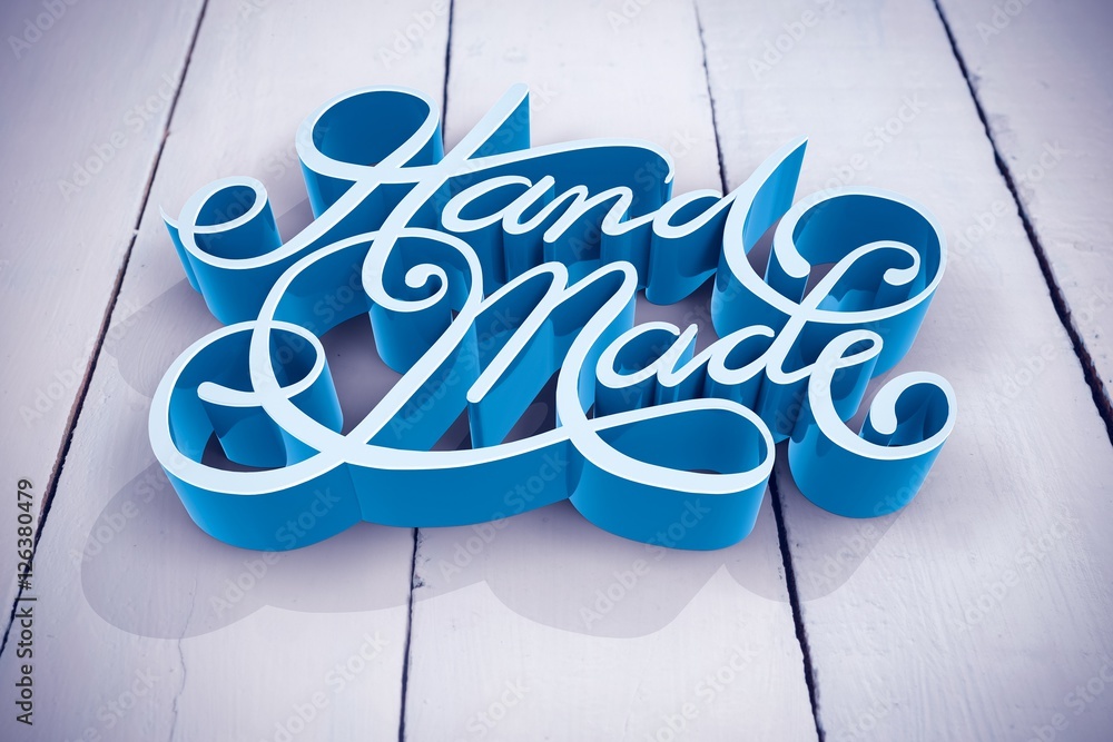Poster composite image of three dimensional of hand made text