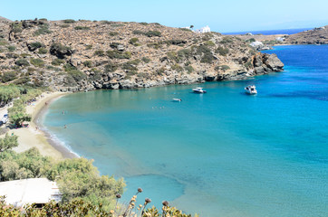 Emerald beaches of Greece - Sifnos island , Cyclades - obrazy, fototapety, plakaty