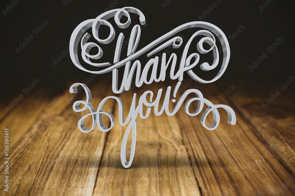Poster composite image of three dimensional of thank you text