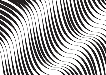 Black and white stripped and wave | creative decorative design | abstract art illustration