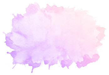 Abstract pink watercolor on white background.This is watercolor splash.It is drawn by hand.