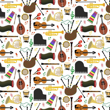 Pattern with musical instruments