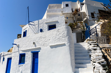 Traditional cycladic whitewashed street, Sifnos, Cyclades, Greec © masquerade75