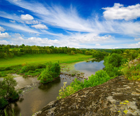  trees and a river