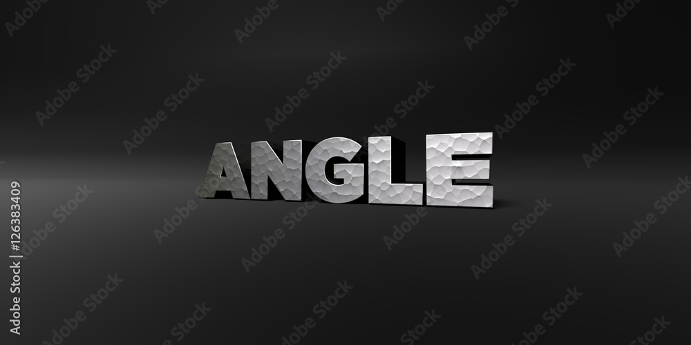 Fototapete angle - hammered metal finish text on black studio - 3d rendered royalty free stock photo. this imag