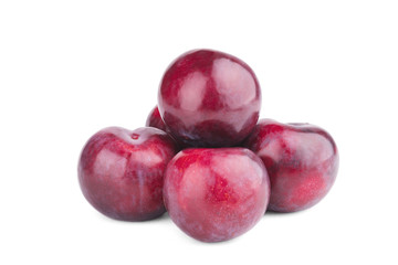 Fototapeta na wymiar Fresh plum fruit isolated on white background