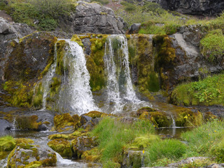 Wasserfall am Dynjandi in den Westfjorden in Island