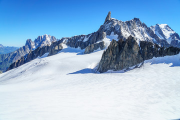 View from the summit of Mont Blanc