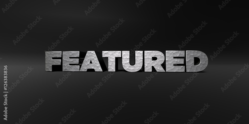 Fototapete featured - hammered metal finish text on black studio - 3d rendered royalty free stock photo. this i