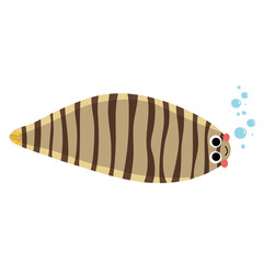 Zebra Sole fish animal cartoon character. Isolated on white background. Vector illustration.