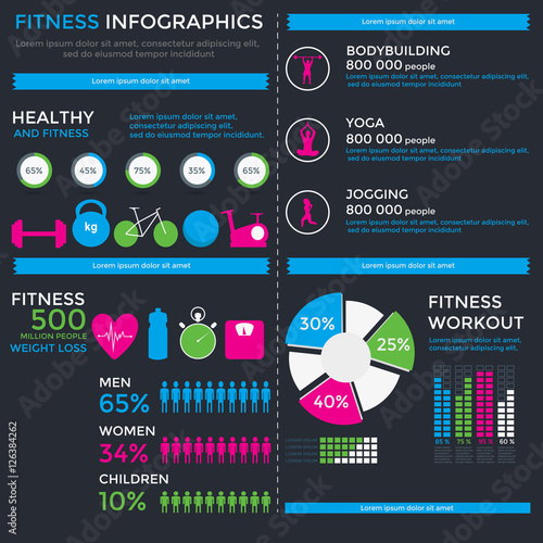 Quot Fitness And Wellness Infographic Template Fitness Background Bodybuilding Yoga Healthy Fitness Infographic Template