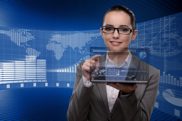 Businesswoman in global business concept