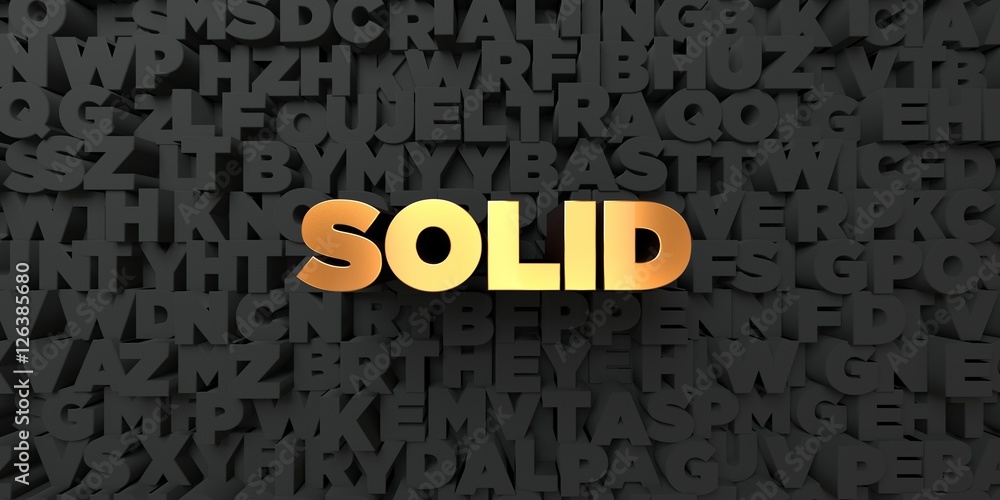 Fototapete solid - gold text on black background - 3d rendered royalty free stock picture. this image can be us