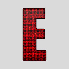 Red sequins sings. Sequins alphabet. Eps 10. 
